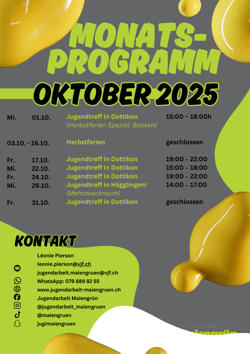 Monatsprogramm Oktober