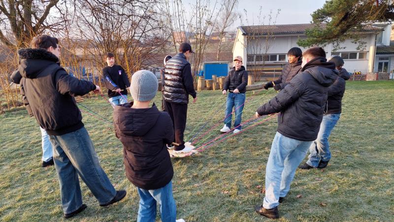 morgendlicher Einstieg am Projekttag Rap